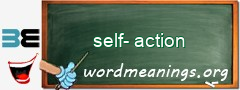 WordMeaning blackboard for self-action